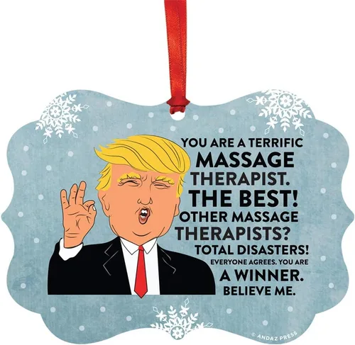 Miniatura 37 de Andaz Press Presidente Donald Trump Fancy Frame Recuerdo Adorno de Navidad Regalo de broma Ejecutivo de Cuenta, 1 paquete, Divertidas Ideas