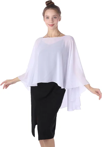 Miniatura 3 de Baoqiya Capas de gasa Capelets transparentes Poncho de capa larga para mujeres más