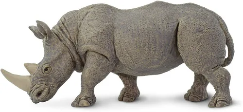Safari Ltd. Figura de juguete de rinoceronte blanco, realista, pintada a mano de 5.75 pulgadas, juguete educativo seguro para niños, niñas y niños a