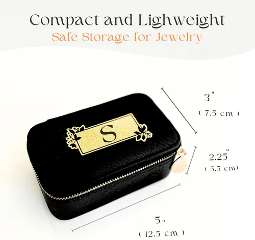 Miniatura 3 de Joyero de viaje personalizado con inicial, regalos personalizados con monograma para mujeres, regalos de propuesta de dama de honor, organizador