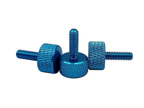 Miniatura 12 de Tornillos moleteados de aluminio M4, multicolor, 20 piezas (M4 x 0.236 in, negro)