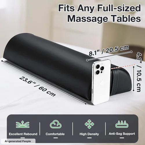 Miniatura 6 de Noverlife Cojines de Masaje Grandes Mejorados para Debajo de las Piernas, 24 x 8 x 4 pulgadas Cojín de Pierna para Mesa de Masaje Almohada de Media