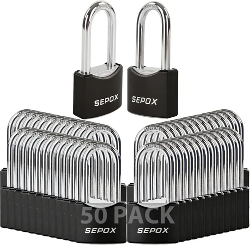 Miniatura 11 de SEPOX® Twins - Candados para exteriores resistentes a la intemperie de 1-9/16 pulgadas con la misma llave, grillete largo, cerradura de acero 2 pzas