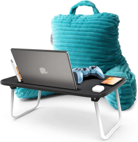 Miniatura 19 de Nestl Almohada de lectura para niños y adolescentes con espuma viscoelástica triturada, almohadas de respaldo de felpa de corte lujoso para leer