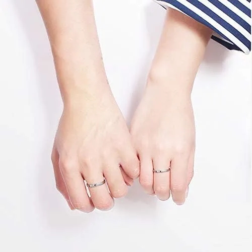 Miniatura 2 de Juego de 2 anillos a juego para parejas, anillos de promesa de sol y luna, anillos ajustables a juego para parejas, anillos de promesa, anillos
