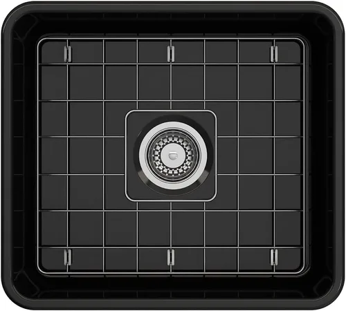 Miniatura 12 de BOCCHI Classico Farmhouse Fregadero de cocina de arcilla refractaria con frente de delantal de 20 pulgadas, un solo tazón con rejilla protectora