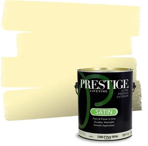 Miniatura 50 de PRESTIGE Pinturas Pintura Exterior e Imprimación En Uno, 1 Galón, Satinado, Pareja Comparable de Benjamin Moore* Amarillo* 320BM-PCM