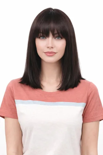Miniatura 9 de Peluca de cabello humano lacio rubio 613 de 15 pulgadas con flequillo, sin pegamento, sin encaje frontal, Yaki Bob para mujer
