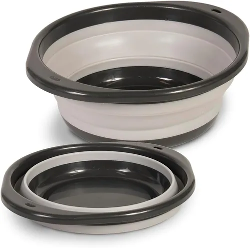 Glad Cuenco grande plegable – 5.5L | Contenedor plegable de plástico y goma con asas para hornear | Suministros de cocina aptos para lavavajillas y