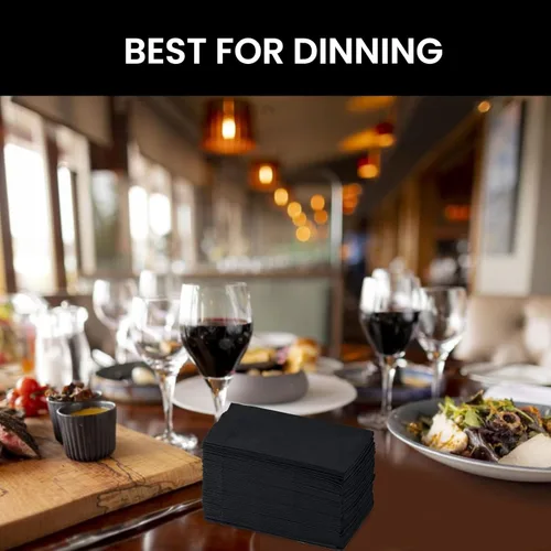 Miniatura 7 de Perfectware - Servilletas de cena de 2 capas, color negro, paquete de 125