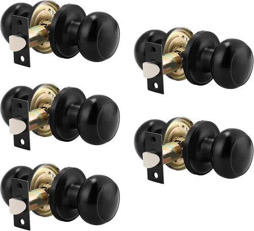 Miniatura 30 de Probrico (paquete de 10 perillas redondas para puertas de paso (sin bloqueo), perillas sin llave para cerraduras de puertas interiores/exteriores