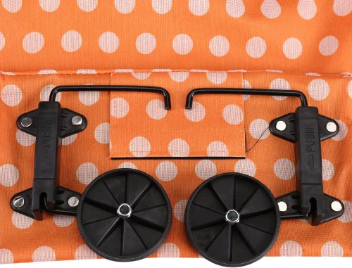 Miniatura 7 de Bolsa de compras, tela Oxford, bolsas de compras reutilizables con ruedas enrollables de doble propósito plegable para tienda (12-naranja)