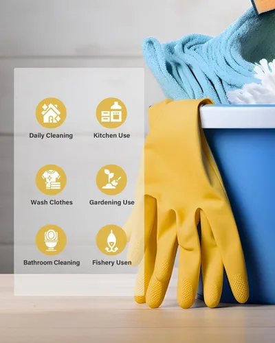 Miniatura 6 de Guantes de goma para lavar platos, 3 o 6 pares, guantes de cocina y reutilizables.