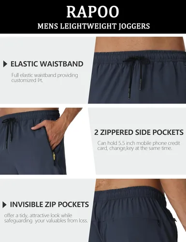 Miniatura 5 de Rapoo Pantalones de senderismo ligeros para hombre, de secado rápido, elásticos, para correr, entrenar y casual