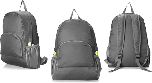 Miniatura 11 de Mochila plegable ultraligera, resistente al agua, duradera, para campamento, viajes, senderismo, mochila para hombres y mujeres (negro)