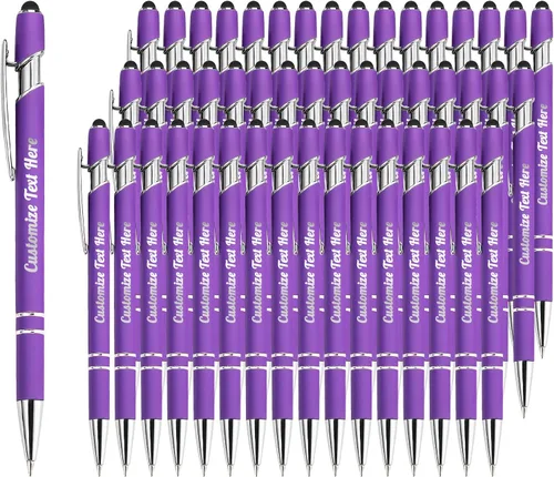 Miniatura 80 de Hasta 500 bolígrafos personalizados a granel con logotipo de mensaje de nombre comercial, bolígrafos grabados personalizados con lápiz óptico