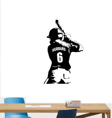 Miniatura 2 de Calcomanía de pared personalizada para niñas y mujeres, jugador de sóftbol/béisbol – Elige tu nombre y números, camisetas de jugador personalizadas