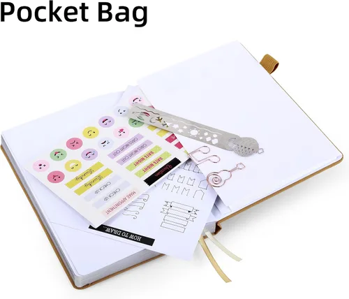 Miniatura 5 de Cuaderno Diario Punteado de Bala A5 Papel Grueso de 160gsm a Prueba de Sangre, Encuadernación Plana, 160 Páginas Numeradas Cuaderno