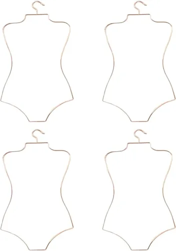 4 piezas de alambre de metal en forma de cuerpo bikini traje de baño perchas niñas unisex armario organizador perchero percha ropa percha para