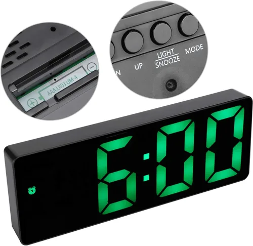 Miniatura 6 de GLOGLOW Reloj electrónico, Multifuncional Número LED Pantalla Reloj Batería USB Doble Uso Digital Reloj Digital Mesa Rectangular Reloj Digital