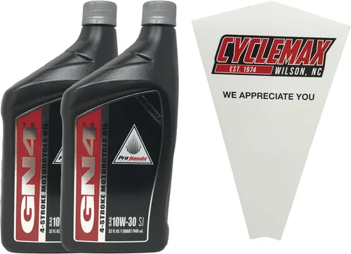 Cyclemax Paquete de dos unidades compatibles con Honda GN4 10w30 4 tiempos aceite de motor 08C35-A131M02 contiene dos cuartos y un embudo
