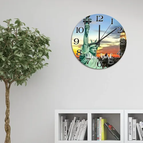 Miniatura 4 de Reloj de paisaje de Indianápolis, Indiana, Estados Unidos, reloj decorativo de viaje, funciona con pilas, 9 pulgadas, silencioso, retro, decoración