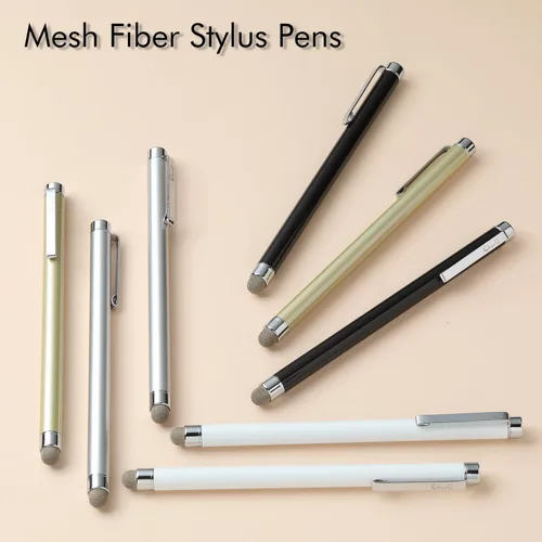 Miniatura 2 de ChaoQ Bolígrafos capacitivos para pantallas táctiles, 8 lápices capacitivos de fibra de malla con 8 puntas de malla reemplazables y 8 puntas de goma