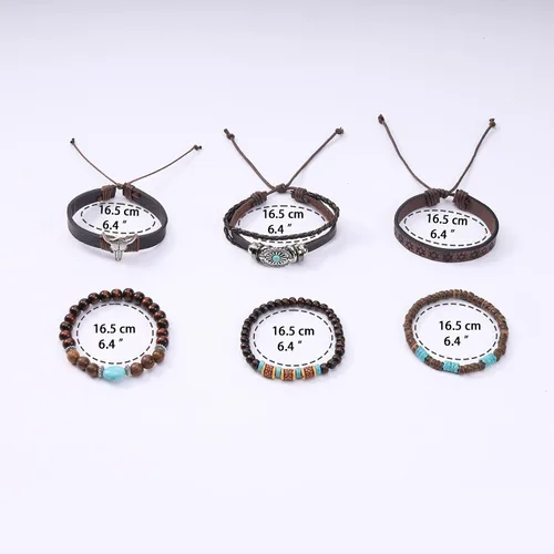 Miniatura 4 de MILAKOO Pulseras de cuentas tribales de madera para hombre, elásticas, ajustables, para oración, para mujer