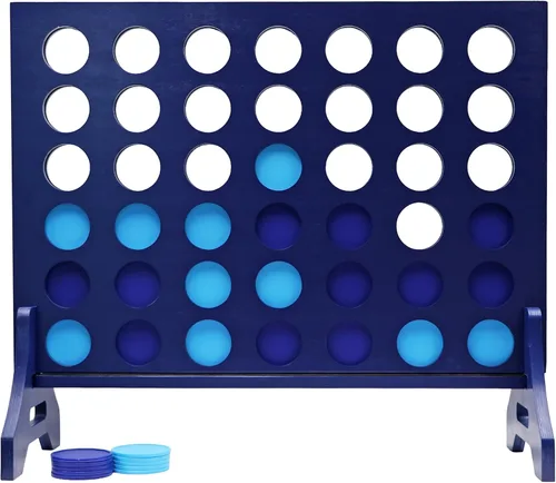 Miniatura 81 de Tailgating Pros Cuatro en una fila gigante azul marino premium con funda de transporte – Juego de patio al aire libre de gran tamaño – ¡Muchos
