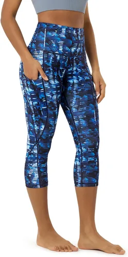 Miniatura 121 de ODODOS - Leggings capri de cintura alta para mujer con bolsillos, control de abdomen, no se transparentan, para entrenamiento atlético, running