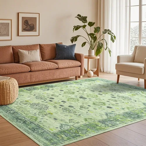 Miniatura 26 de Przemy Alfombra de Pasillo para Dormitorio, 2x6 pies Alfombra Lavable Antideslizante, Pequeña Alfombra Floral para Entrada, Pasillo, Cama de Niñas