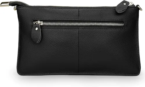 Miniatura 6 de YALUXE Clutch Wristlet - Cartera de piel auténtica con bloqueo RFID y cadena de hombro