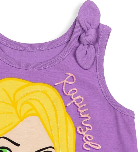 Miniatura 5 de Disney Princess Ariel Moana Jasmine Rapunzel Belle - Camiseta gráfica y pantalones cortos para niñas de bebé a niño pequeño