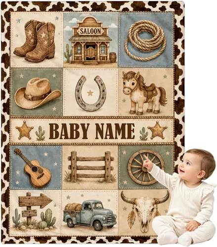Miniatura 35 de Manta de bebé personalizada para niñas y niños, manta de bebé personalizada con nombre, mantas personalizadas con nombre para niños, manta de Lindas