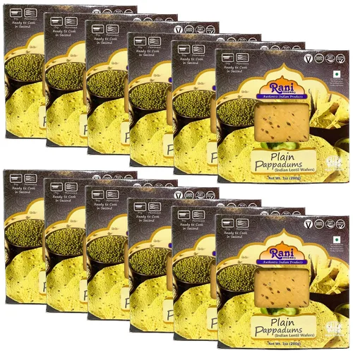 Miniatura 15 de Rani Pappadums (aperitivo de oblea de lentejas indias) Papad de pimienta negra, 7 onzas (7.05 oz) aproximadamente 15 unidades, 7 pulgadas, paquete