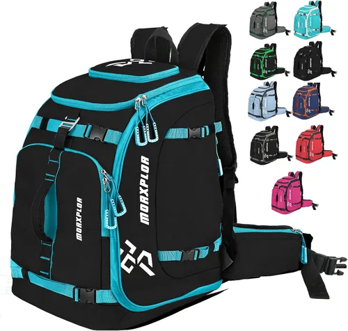 Miniatura 12 de MORXPLOR Ski Boot Bag - 65L Padded, Waterproof Ski Travel Backpack for Gear & Accessories