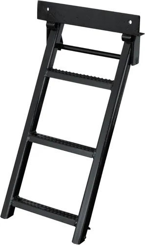 Miniatura 5 de Buyers Products RS1 - Escalón retráctil negro de 1 peldaño para camión, 17.38 x 15 pulgadas, peldaños antideslizantes, soporte en forma de L, centro