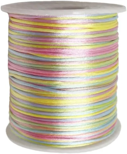 Miniatura 13 de Cordón de nailon teñido de 0.039 pulgadas x 100 yardas, hilo de cuentas para collares de macramé de cola de ratón, pulseras de amistad, fabricación