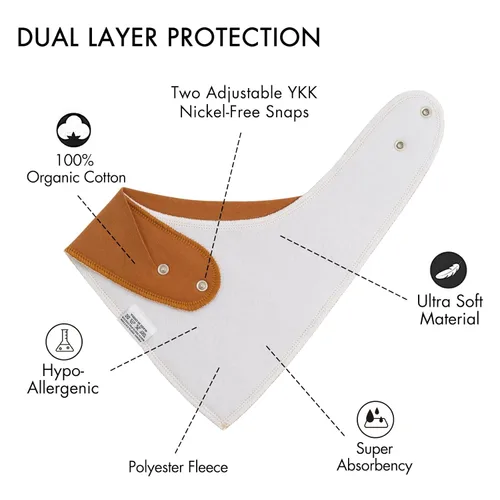 Miniatura 3 de Baberos tipo bandana para bebés para niños y niñas, baberos triangulares súper absorbentes para babear y dentición, 100% algodón suave para bebés