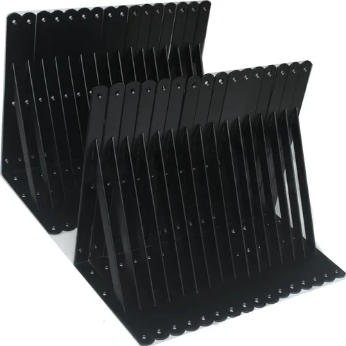 Miniatura 75 de Paquete de 16 soportes de estante resistentes negros de 20 pulgadas de largo x 12 pulgadas de alto con tornillos, soportes de estante de metal