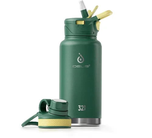 Miniatura 58 de IDEUS Botella de agua aislada de 12 onzas, botella de agua aislada de acero inoxidable para la escuela, botellas aisladas con pajitas a prueba