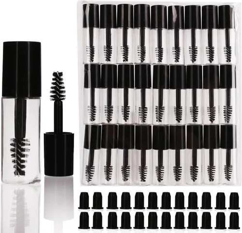 Miniatura 9 de COSIDEA 10PCS vacío mini 0.1 fl oz rímel tubos y varita para aceite de ricino, tamaño pequeño tamaño de la pestaña Crecimiento embalaje tubo