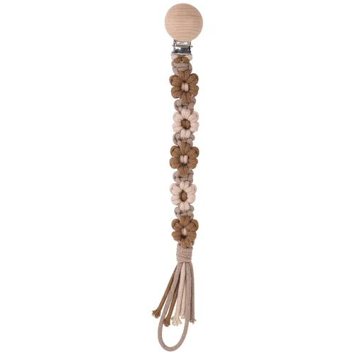 Miniatura 12 de Clip para chupete para niños y niñas, diseño de margaritas florales, macramé, clip para chupete, correa bohemia de madera hecha a mano de algodón
