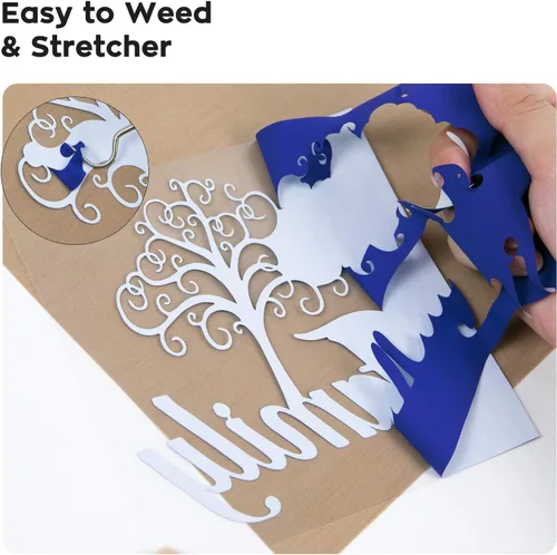 Miniatura 3 de Dysania Paquete de 10 láminas de vinilo de transferencia de calor azul real, 12 x 12 pulgadas, vinilo termotransferible para Cricut, Silhouette