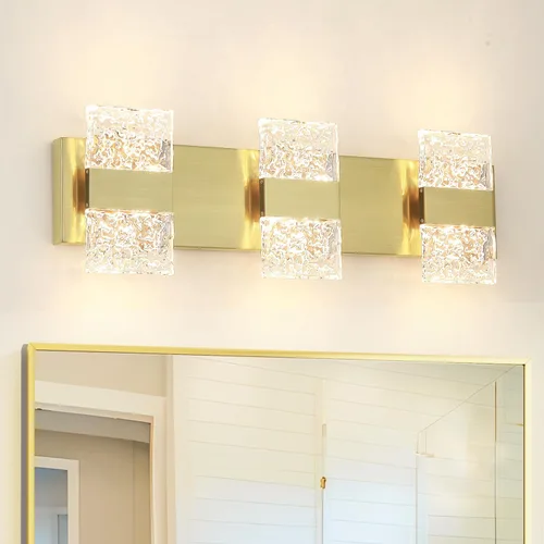 Miniatura 24 de Lámpara de tocador de baño moderna de cromo de 4 luces, elegantes accesorios de iluminación de baño de LED de cromo sobre espejo, accesorios