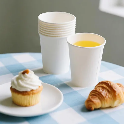 Miniatura 2 de TashiBox Vasos de papel para bebidas calientes blancas de 12 onzas, 120 unidades, tazas de café de papel desechables