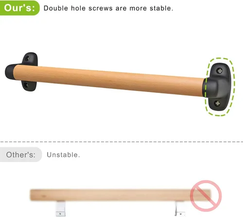 Miniatura 5 de SELEWARE Asa de seguridad para patio de recreo de 17 pulgadas, mango de madera para niños, asas de agarre para patio de juegos, casa de árbol
