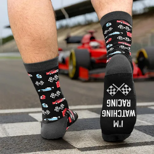 Miniatura 2 de VICRAZY F1 Racing Car, calcetines deportivos para hombres y mujeres, regalos de Fórmula 1, calcetines de carreras, rellenos de calcetines