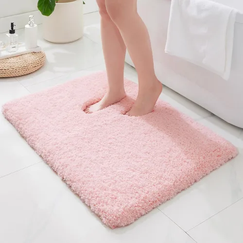 Miniatura 20 de ILANGO Alfombras de Baño Beige 32" × 20" Antideslizantes y Súper Absorbentes Extra Gruesas Suaves, Alfombra de Baño Lavable para Piso, Alfombra
