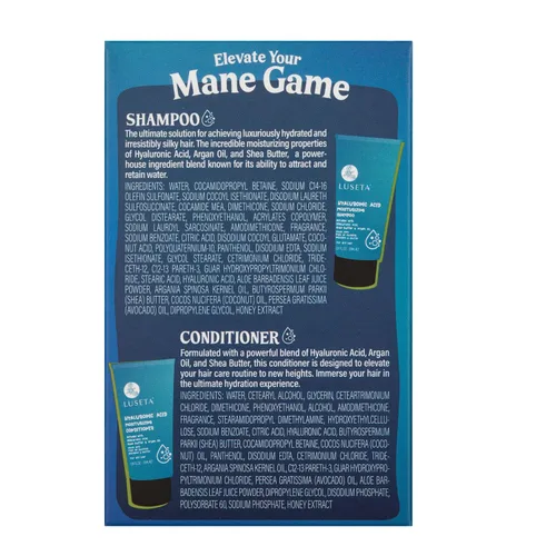 Miniatura 2 de Luseta - Juego de champú y acondicionador hidratante con ácido hialurónico para cabello seco y dañado, infundido con aceite de argán y manteca